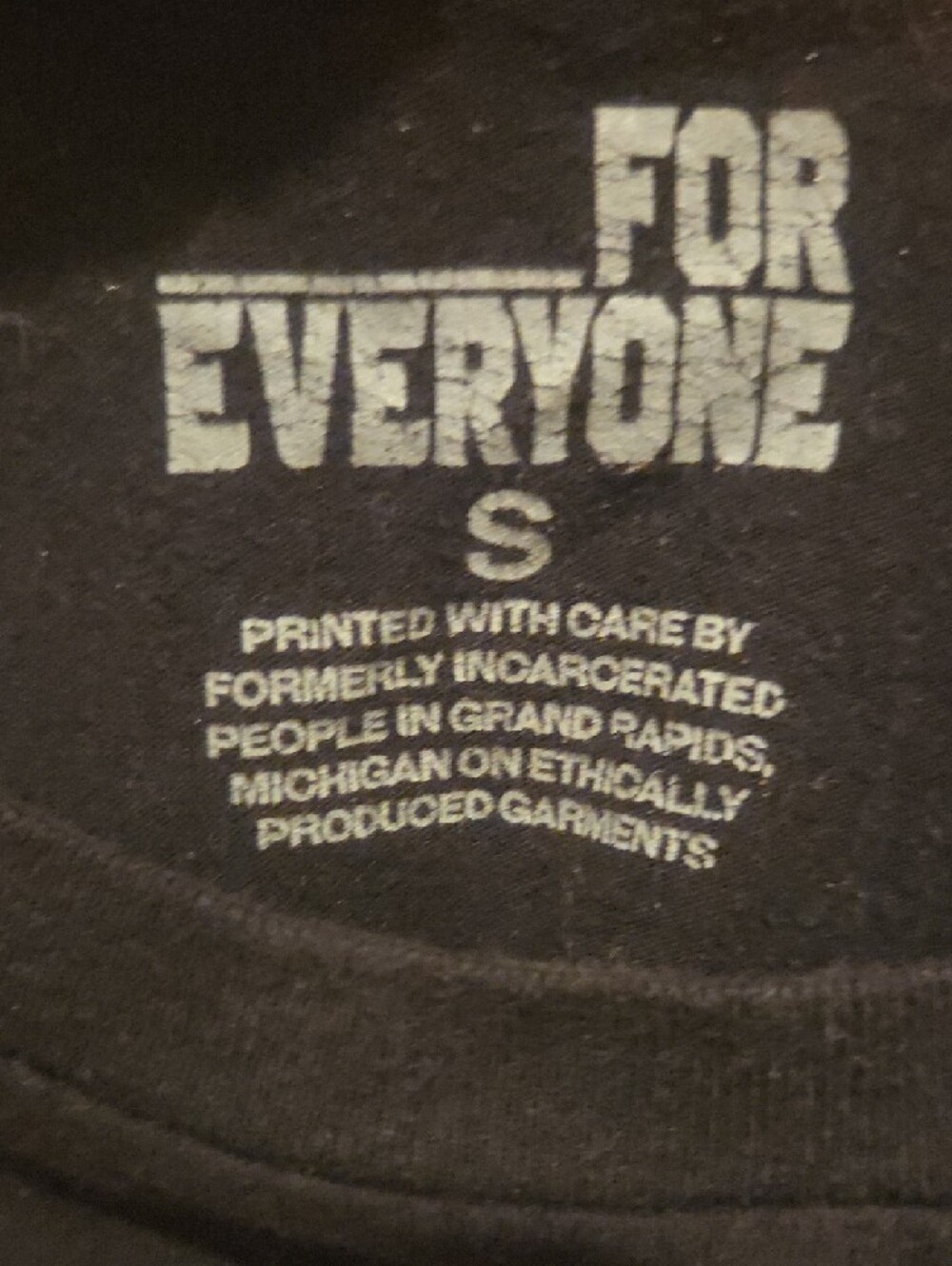 For Everyone Collective C.A.R.E. Defund Police Black Graphic Tee Size SMALL - Picture 2 of 7